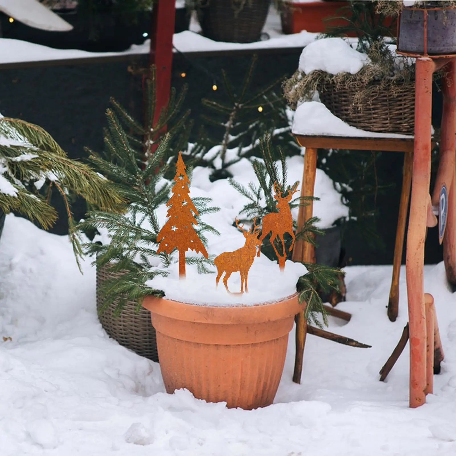 

Садовые колья, декоративные наружные металлические колья, декоративные для сада, устойчивые к атмосферным воздействиям, железные художественные орнаменты, палочки для уличного фермерского дома