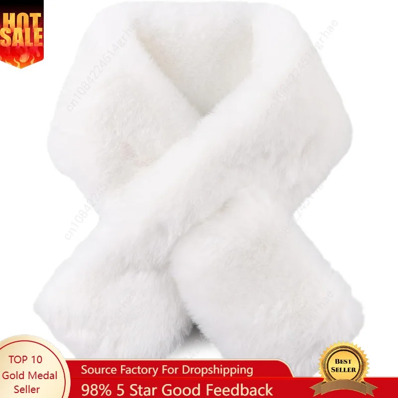 

Women Fur Collar Scarf Winter Faux Fur Scarves for Women Cold Weather Lady Neck Warmer