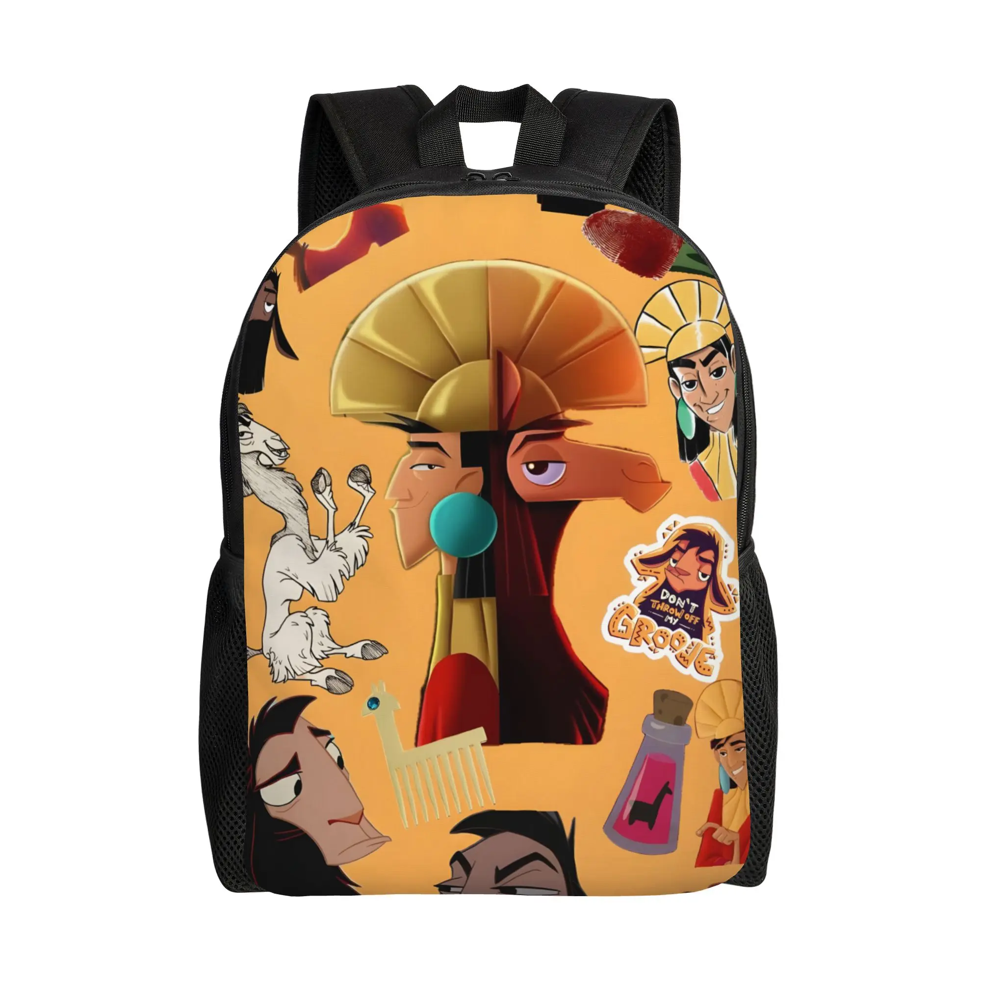 

1Piece Pull the lever, Kronk New School Year Book Pack Kuzco The Emperor's New Groove Male Lady Backpack