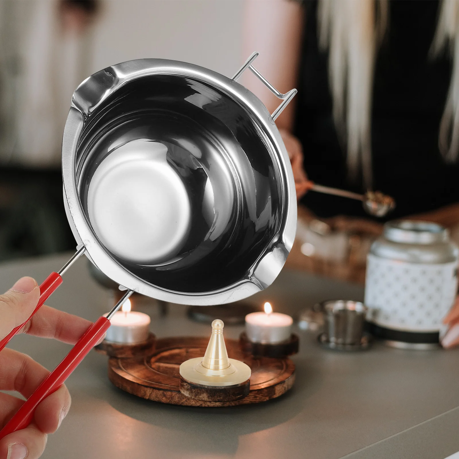 

1Set Wax Melting Pot Durable Stainless Steel Melting Pot DIY Making Supplies Aromatherapy Wax Pouring Kit