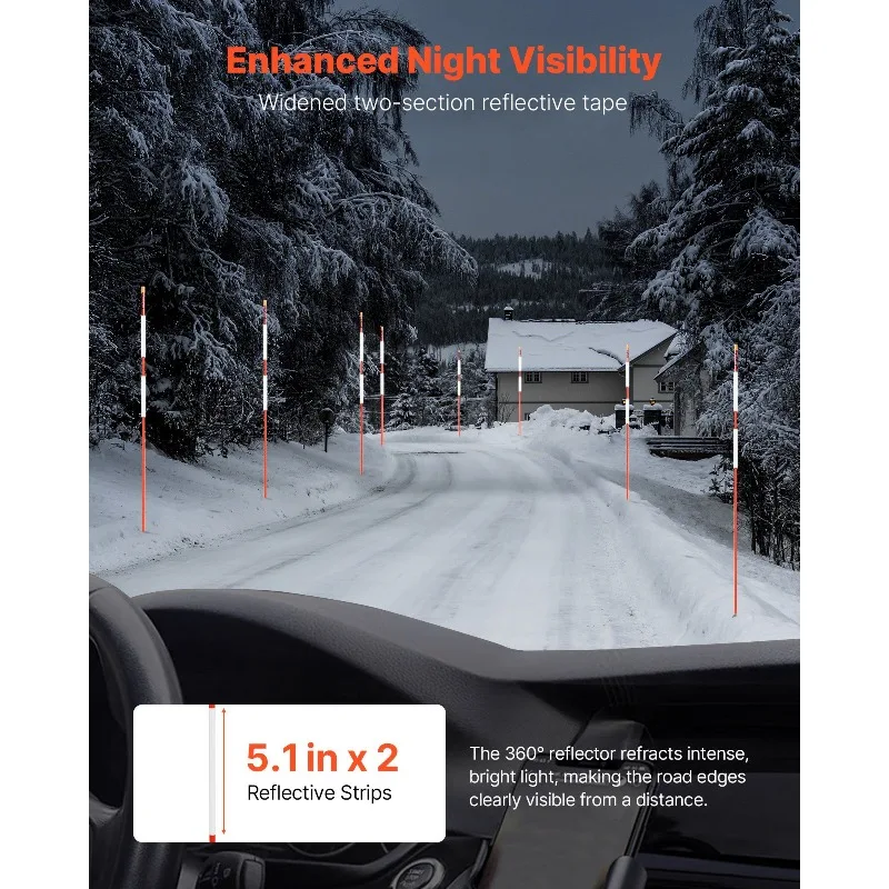 200 قطعة علامات درب عاكسة 1/4 بوصة ضياء 48 في عاكسات أوتاد الثلج برتقالية