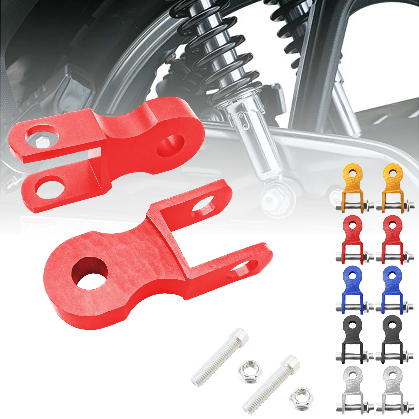 

Универсальный задний амортизатор для мотоцикла, 2 шт., уменьшающий стояк для скутера, велосипеда, удлинитель высоты из алюминиевого сплава, слайдер