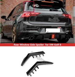 2 pcs  carbon look Car Rear Windows Side Spoiler Wing Diffuser Trim for VW Golf 8 MK8 GTI GTD TSI TDI 2020-2023 Car Accessories