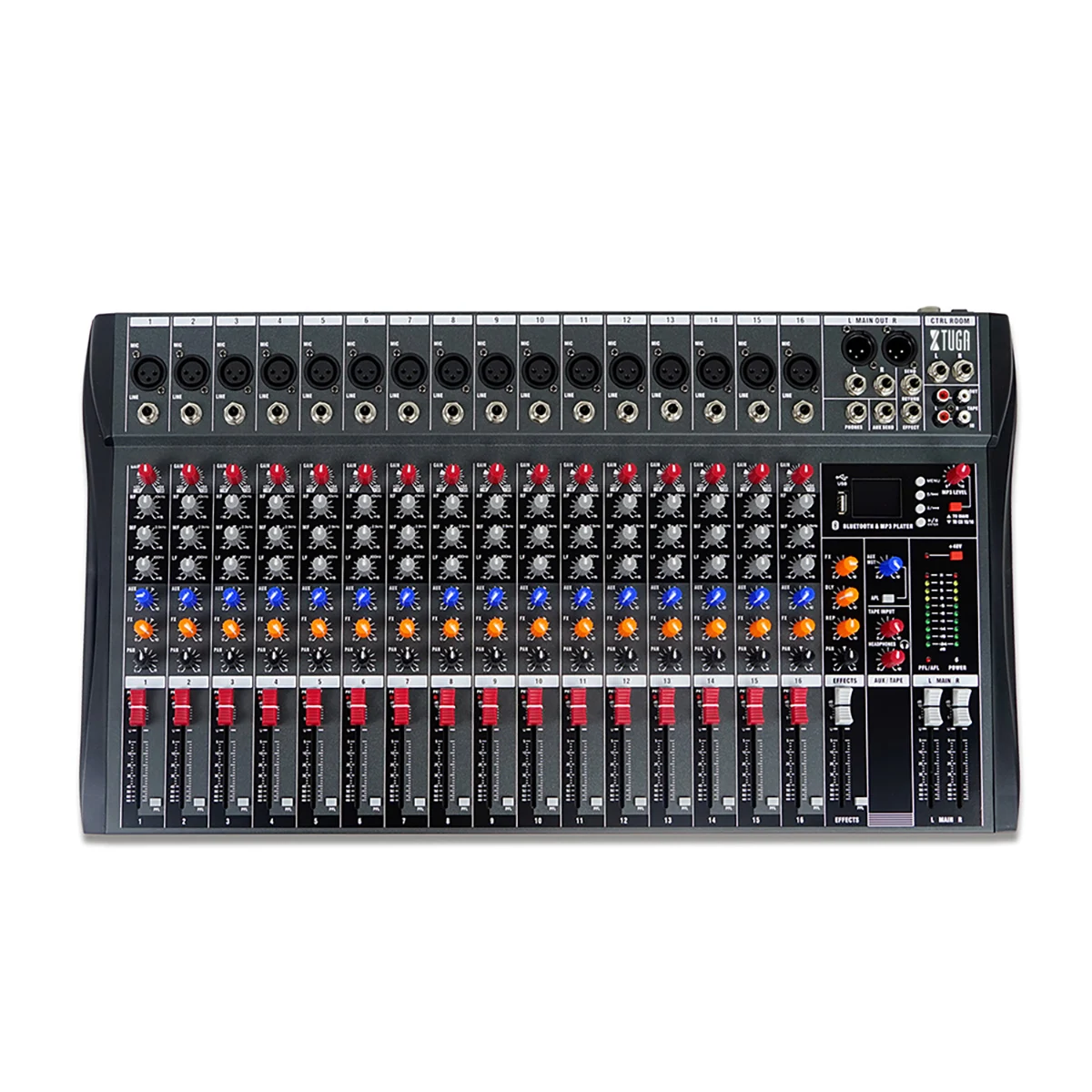 16 Channel DJ Mixer Audio Professional Power Mixing  Digital Mixer  48V  Power USB Plug