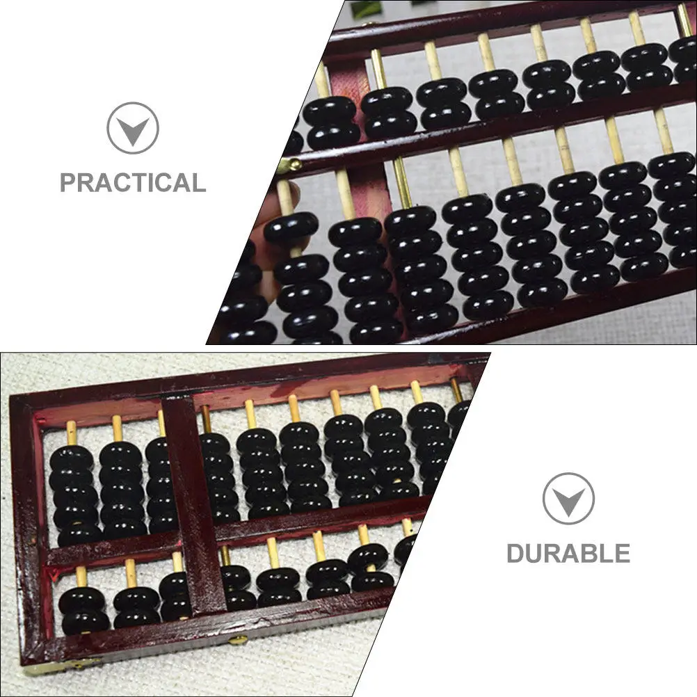 

13-Digit 7-Bead Vintage Wooden Abacus, Redwood Imitation Arithmetic Tool for Students Learning & Accounting Practice