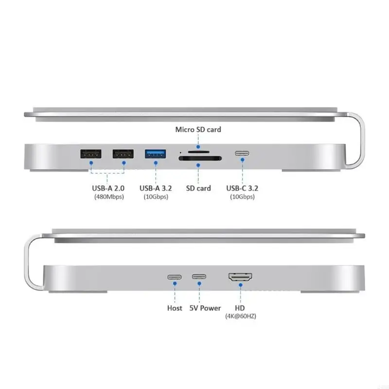 USB C Hub NVME M.2 SSD Case Hard Drive Enclosure Type C Docking Station Aluminum 24BB