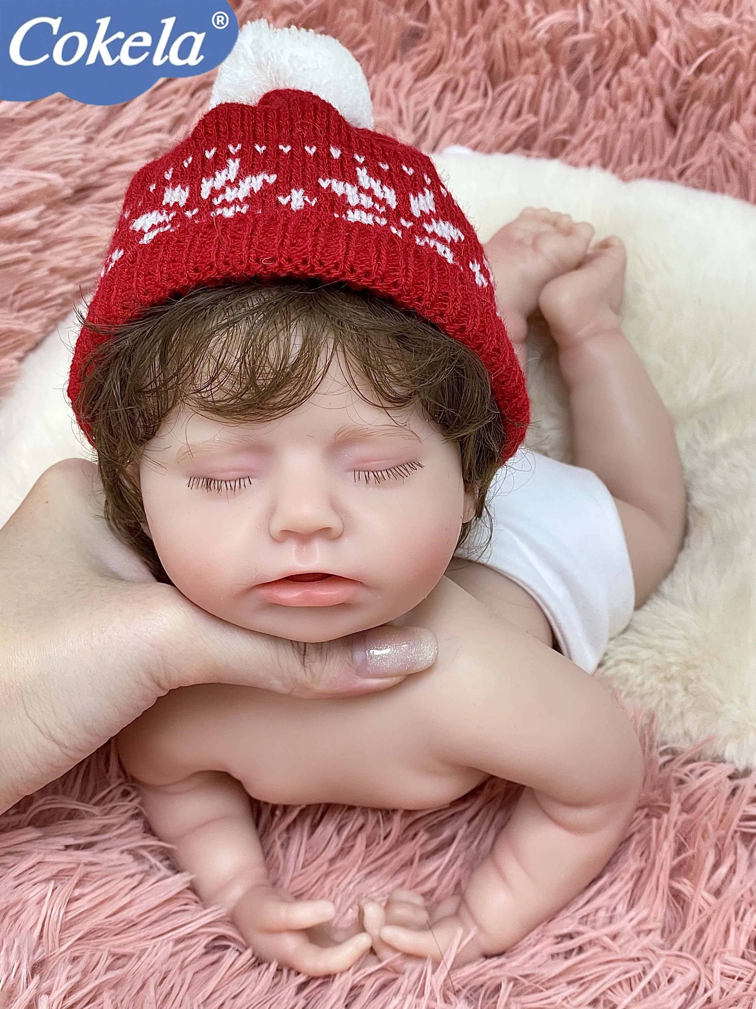 Cokela 30 cm realistische babypop Real Soft Touch schattig pasgeboren handgeworteld haar siliconen reborn baby speelgoed cadeau