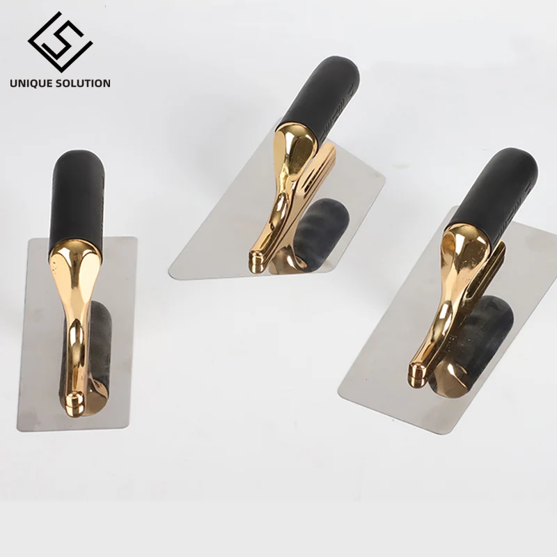 

High Quality Gold Stainless Steel Plaster Skimming Plastering Trowel Tools for Wall Construction Tools