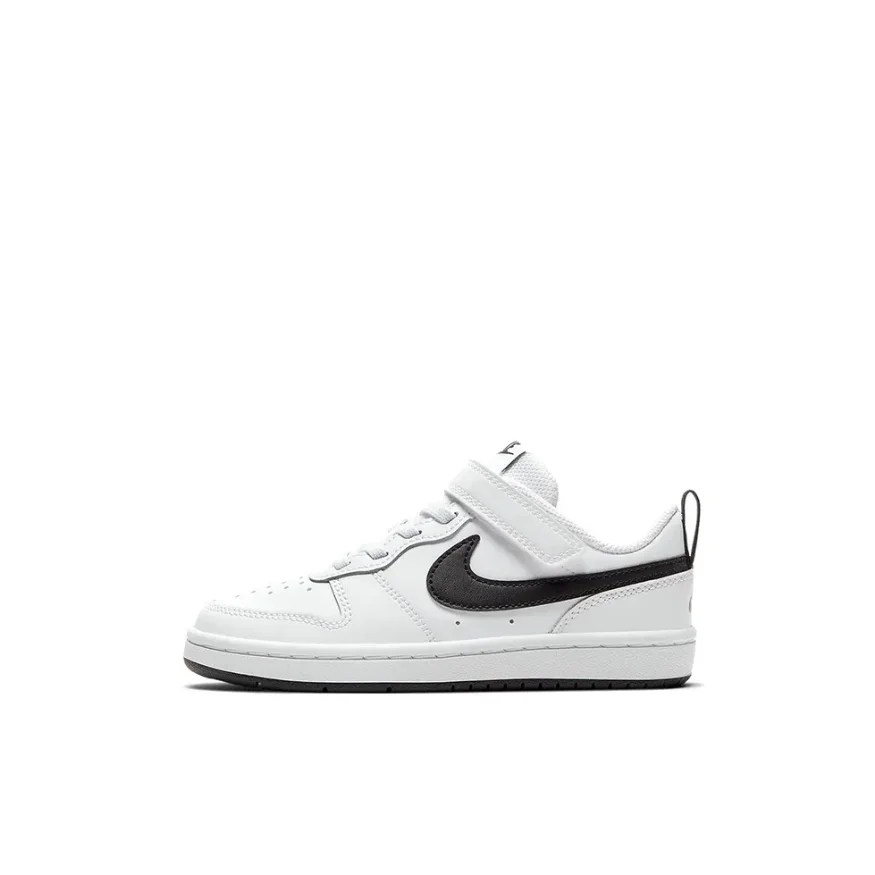 Nike Court Borough 2 Low2  wear-resistant non-slip fashion low-top boardshores for middle and small children black and white