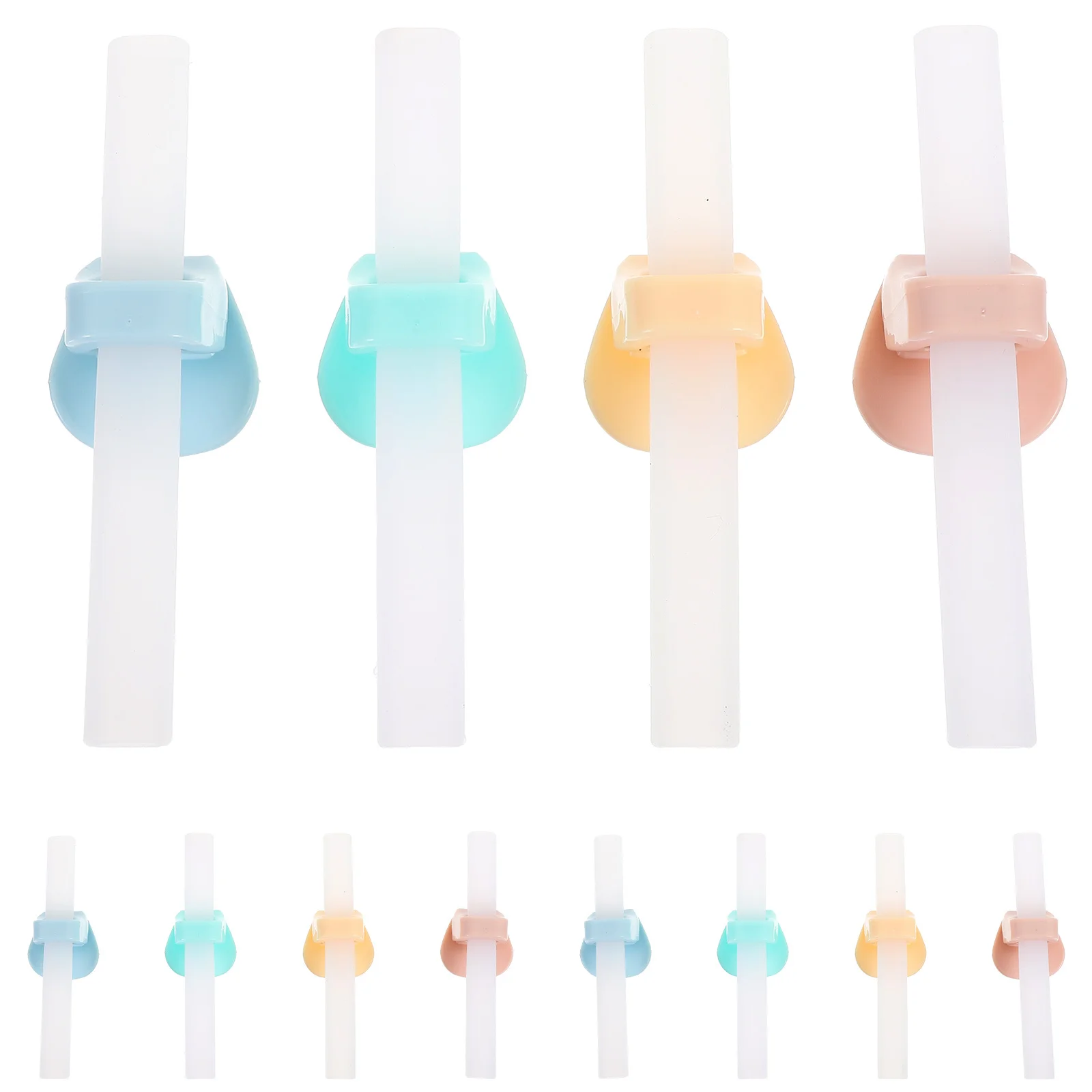 

12Sets Silicone Reusable Flexible Drinking Straws Straw Clip for Baby Bowl Suitable Water Soup Porridge Use Drinking Straws