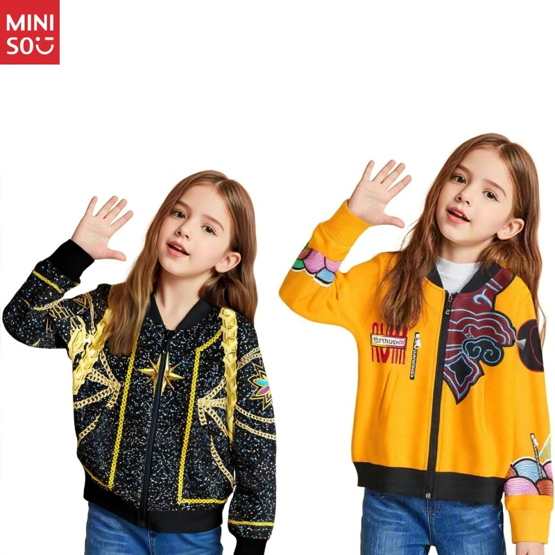 

K-POP Demon Hunter Girl Group 2 Kids Baseball Jacket | Cartoon Print Unisex Zip-Up Casual Coat