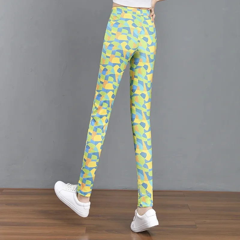 Fashion Printing 2024 Summer Dress New Joker Slim Wear Ladies High-End Flower Pants Female Slim Temperament Pants Women