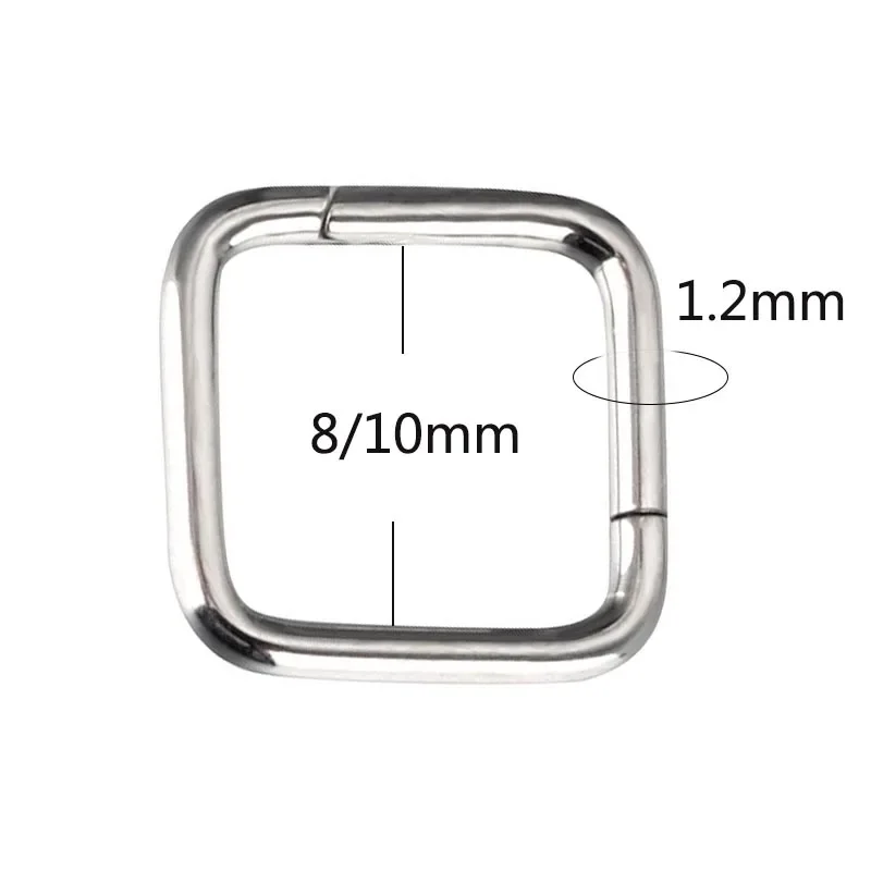 G23 Titanium Ear Nose PIERC Square Triangle Rectangle Cartilage Earring Earlobe Piercing Hinged Clicke Ring Biżuteria do ciała Unisex