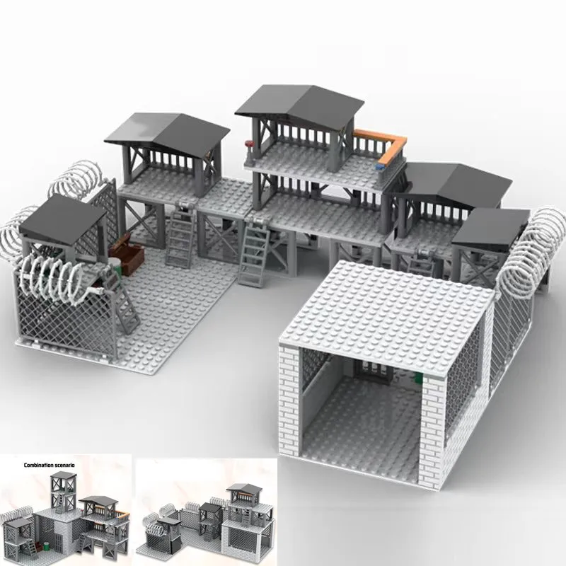 Militarys Scene Defense Watchtowers Command Posts Bases Signal Towers Police Wire Mesh Station Building Blocks Model Sets Bricks