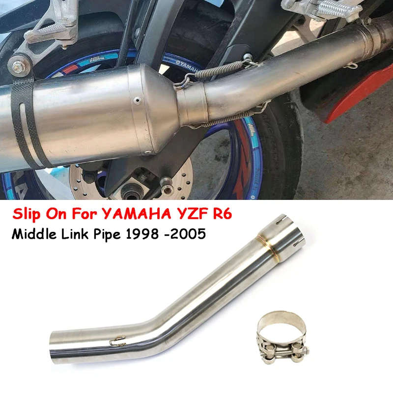 For YAMAHA YZF R6 YZF-R6 1998 - 2005 Motorcycle Exhaust Escape Modified Middle link pipe Connecting 51mm Moto Muffler Tube