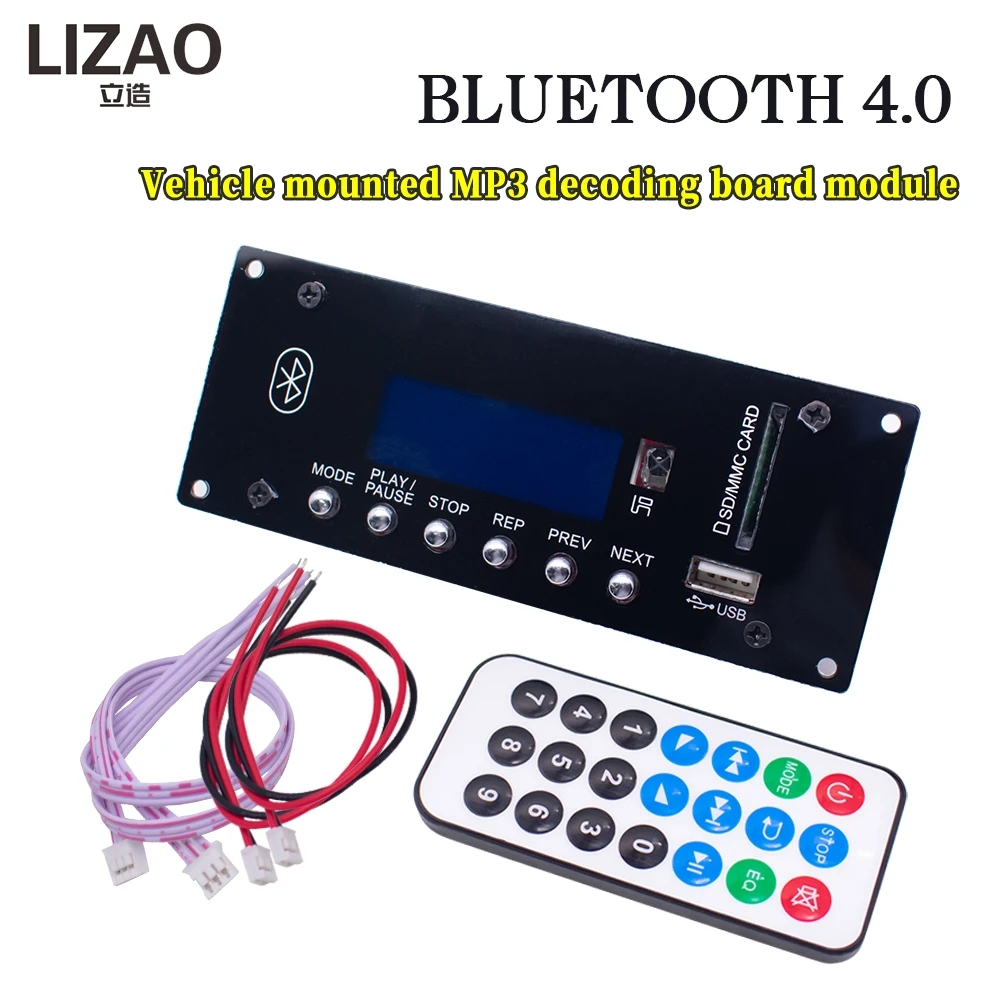 Bluetooth 4.0 MP3 Decoding Board LCD Audio Player Module Support USB SD FM AUX Lossless Music With Remote Control