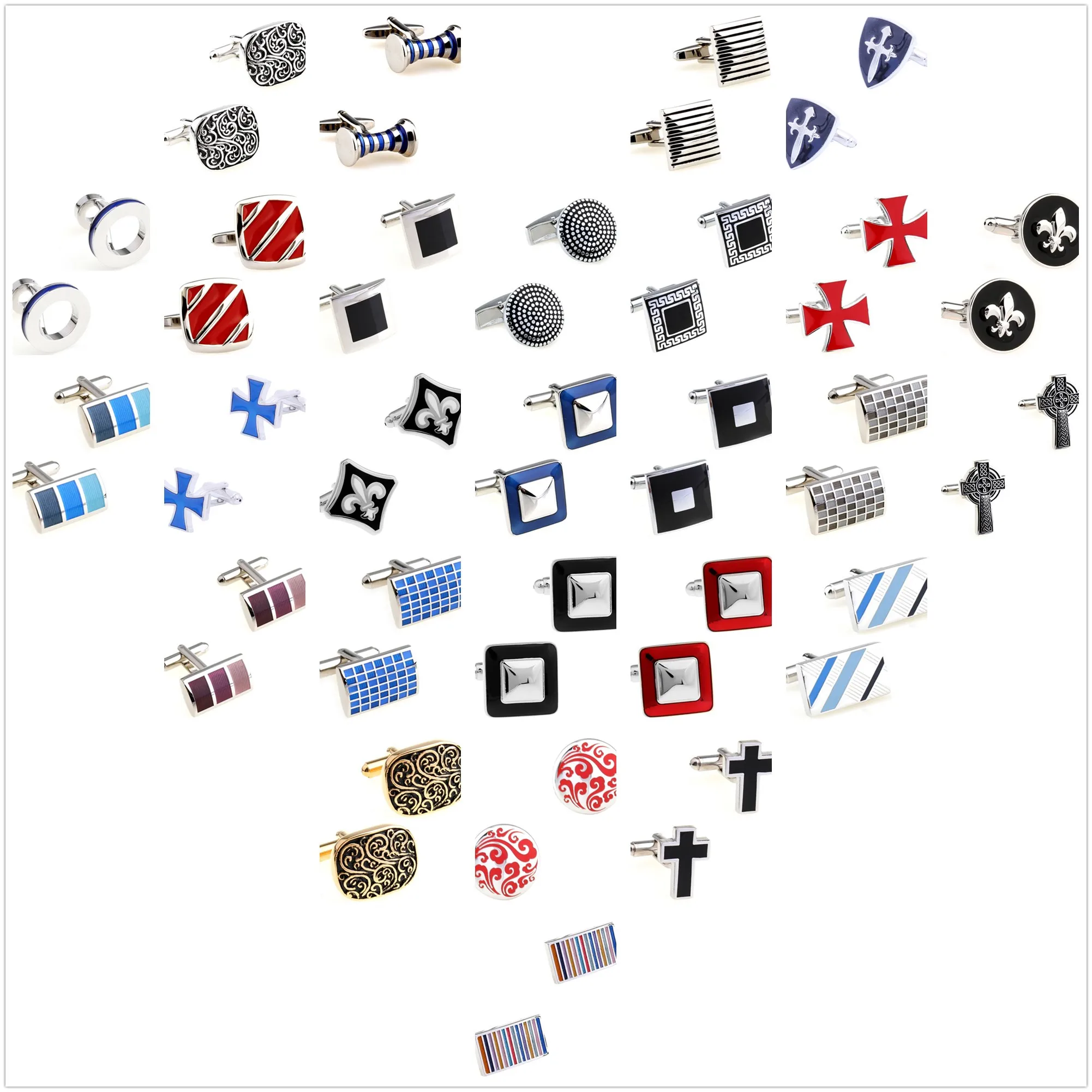 

TZG Fashion Epoxy Cufflinks Men Cuff Links For French Shirts (2-Pair Wholesale)
