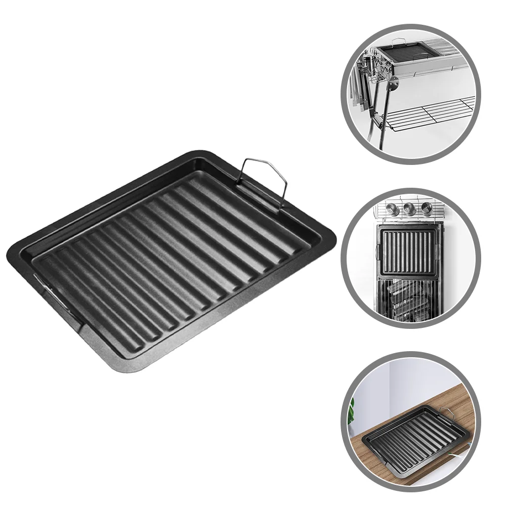 

Roasting Pan Outdoor Grill Camping Enamel Grilled Steak Oven Tray Meat Grilling Vegetable Black Household
