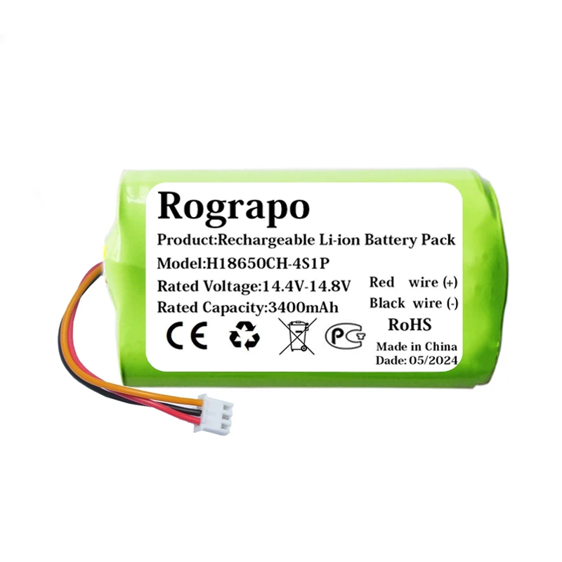 New 3400mAh H18650CH-4S1P Battery For Redmond RV-R630S RV-640S RV-R650S RV-R670S Robot Vacuum