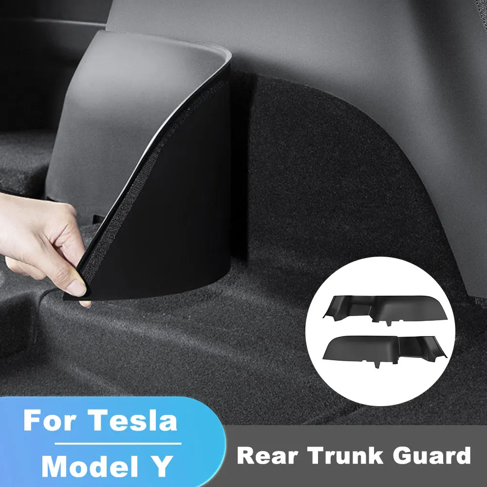 

For Tesla Model Y Trunk Side Guards TPE Cover Rear Trunk Side Protector Cover Pad Decoration Scuff Plate