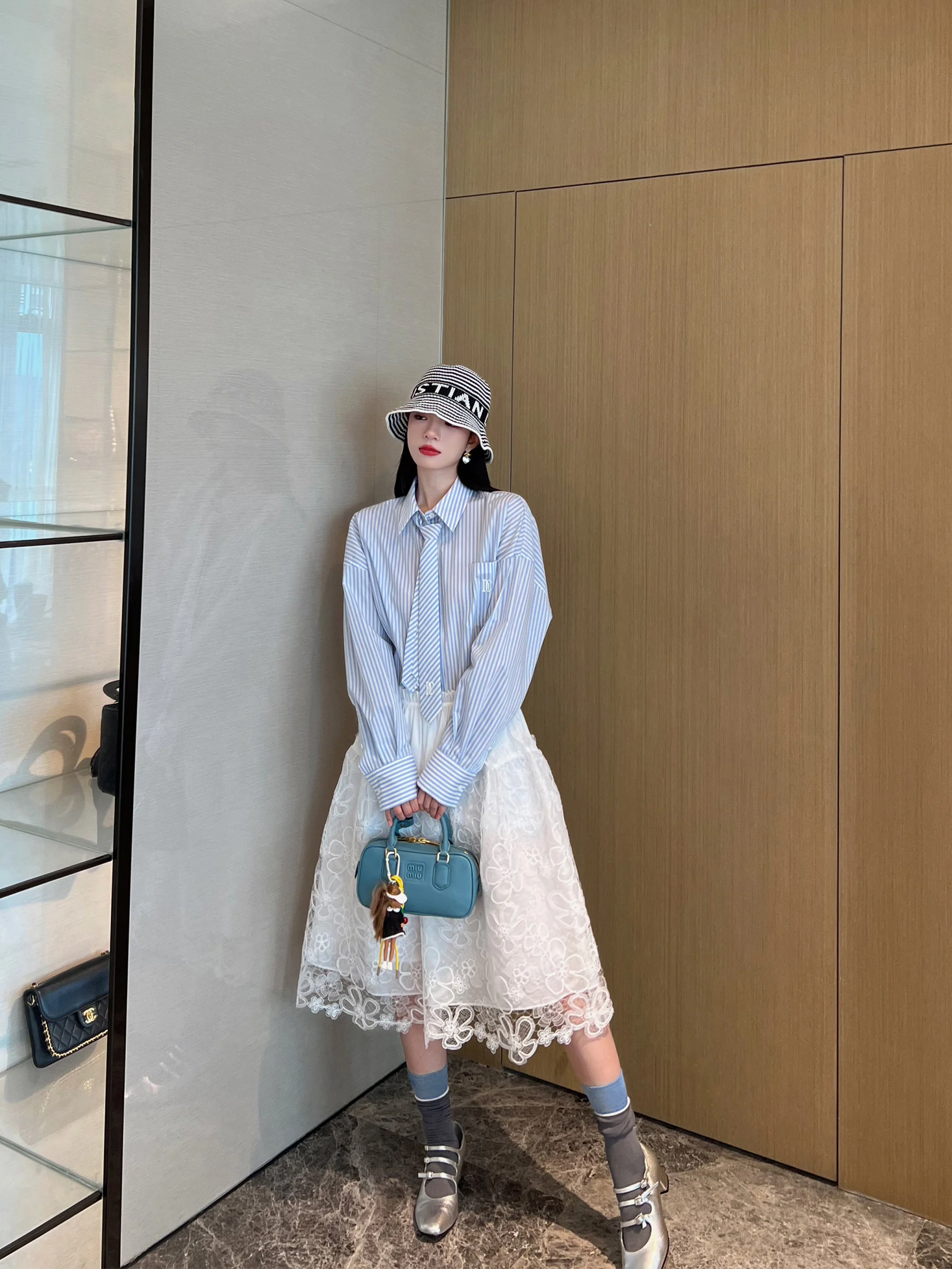 

Женская уличная блузка NancyCavally Select из высококачественного хлопка SUPIMA с винтажными полосками и длинными рукавами