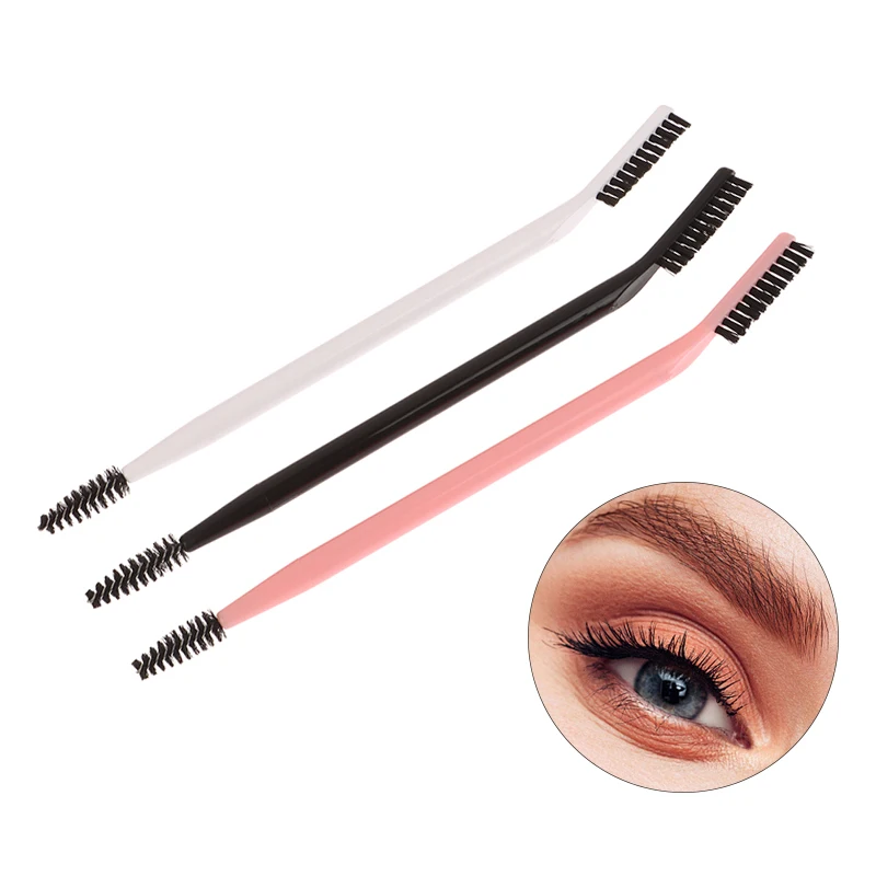 1pc Reusable Double Headed Eyebrow Brush Eyelash Comb Eyebrow Eyelash Shaper Eye Brow Brush For Grooming Brows Makeup Tool