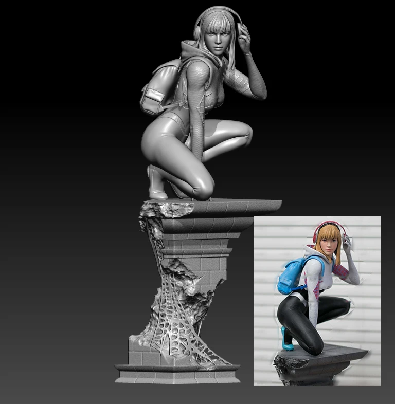 

1/18 60mm 1/16 70mm Resin Model Spider Girl Figure Unpainted No Color RW-801