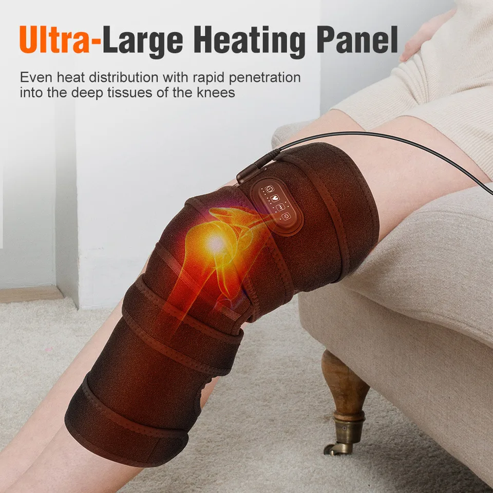 

Knee Massager Heating Vibration Large Knee Support Pad Belt Thermal Hot Compress Relax Muscle Massage Instrument Knee Brace Pads