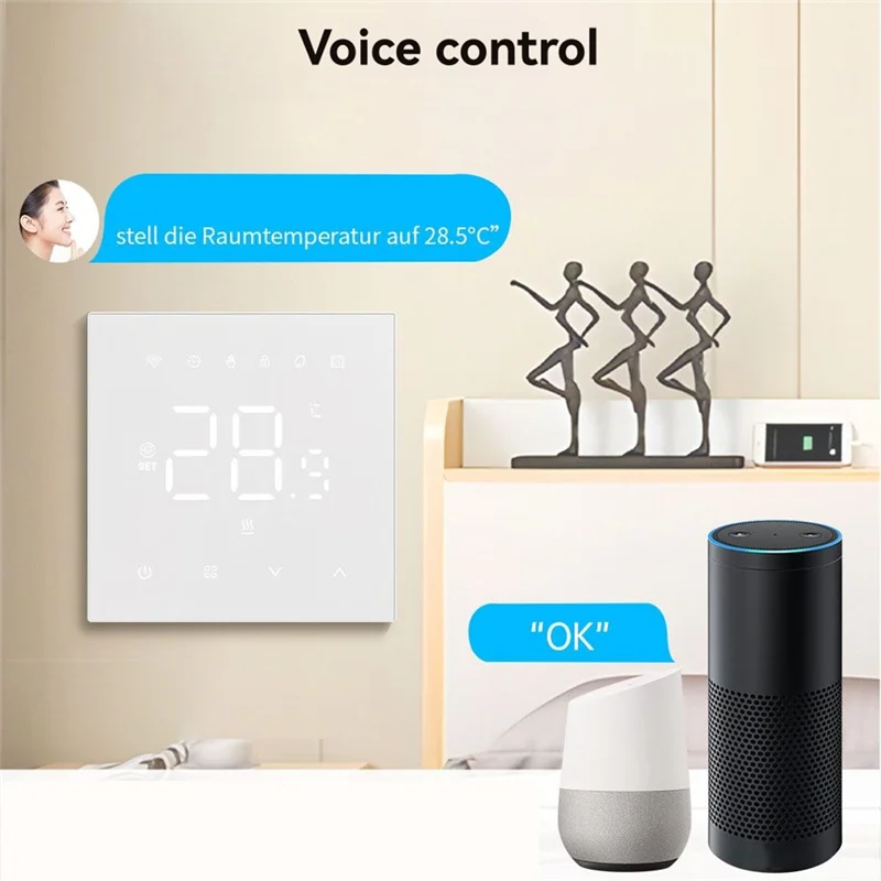 

Контроллер температуры IDUD Tuya Wi-Fi 100-240 В, 3 А, водяной нагрев, совместимый с Alexa и Google Home, черный