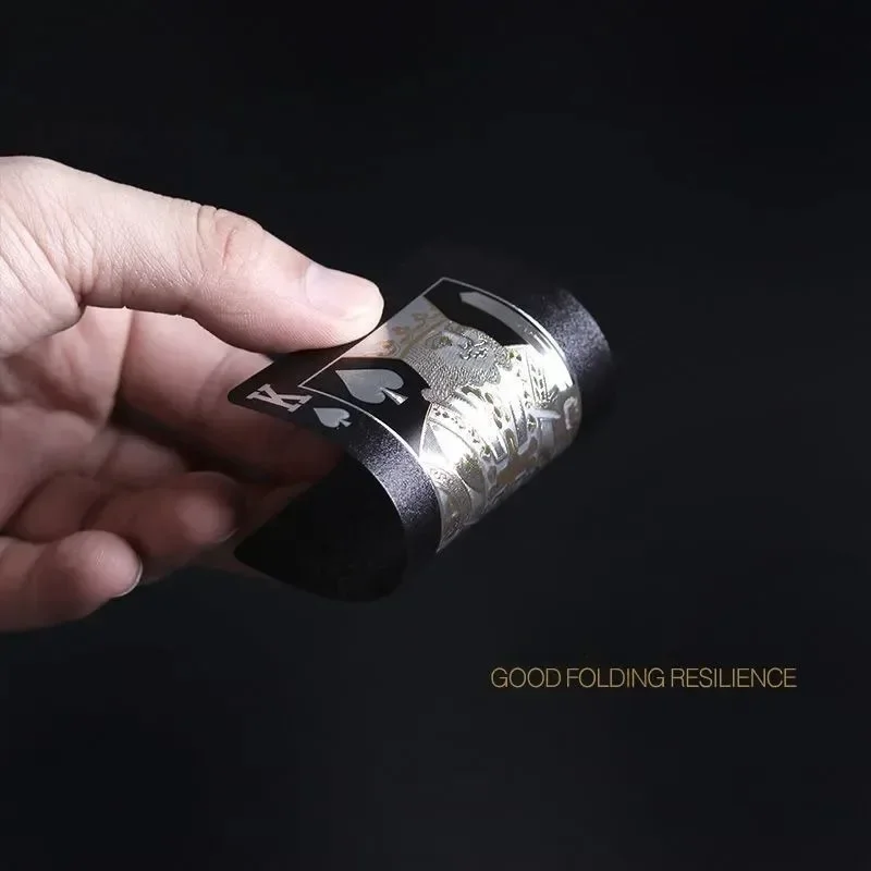 الذهب احباط الذهب الأسود راي الفضة البلاستيك أوراق اللعب البلاستيكية للماء ومقاومة للاهتراء المالك الترفيه لعبة الشطرنج