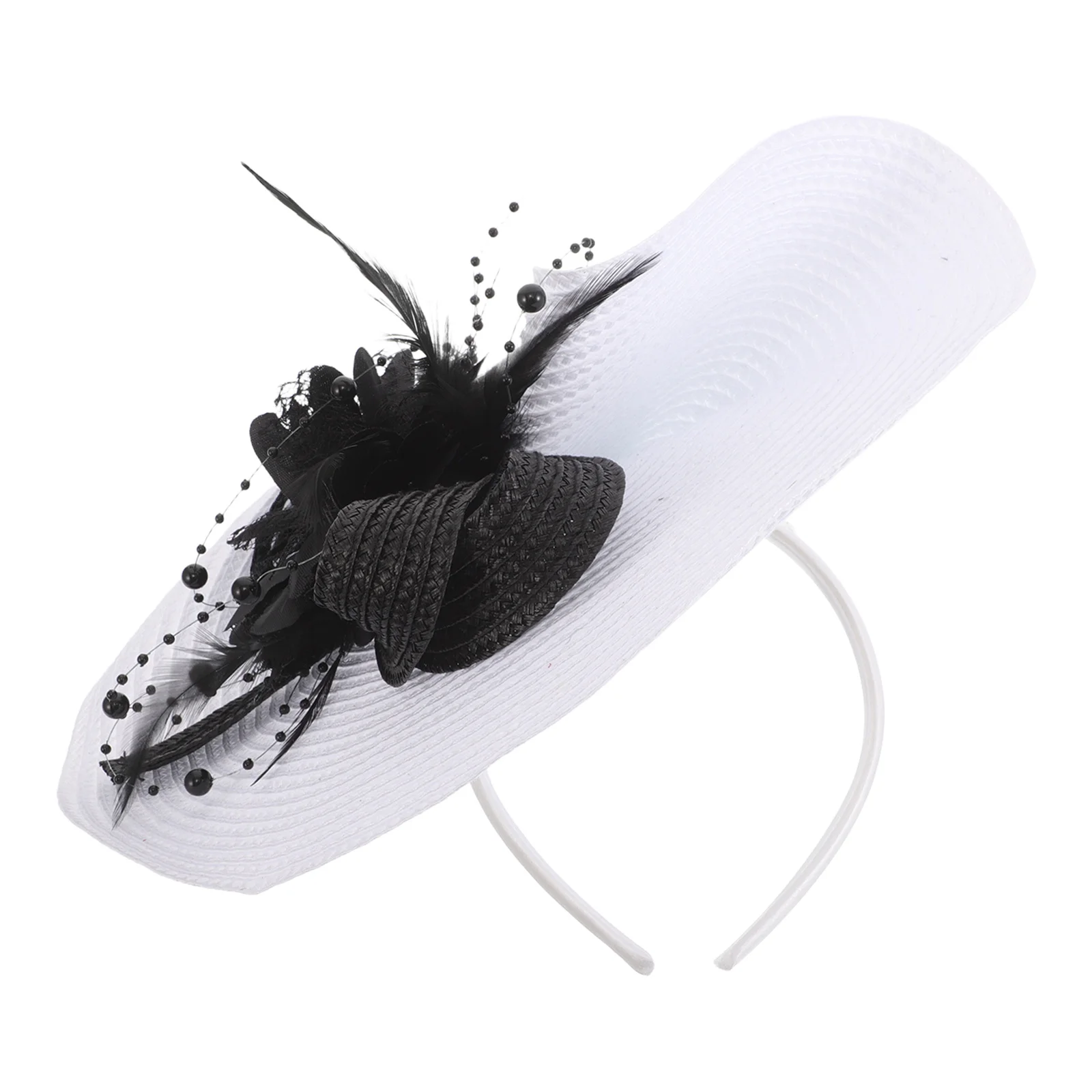 

Elegant Flower Fascinator Hat for Women Large Handcrafted Plume Decoration Wedding Banquet Tea Party Headwear Fascinators Hats