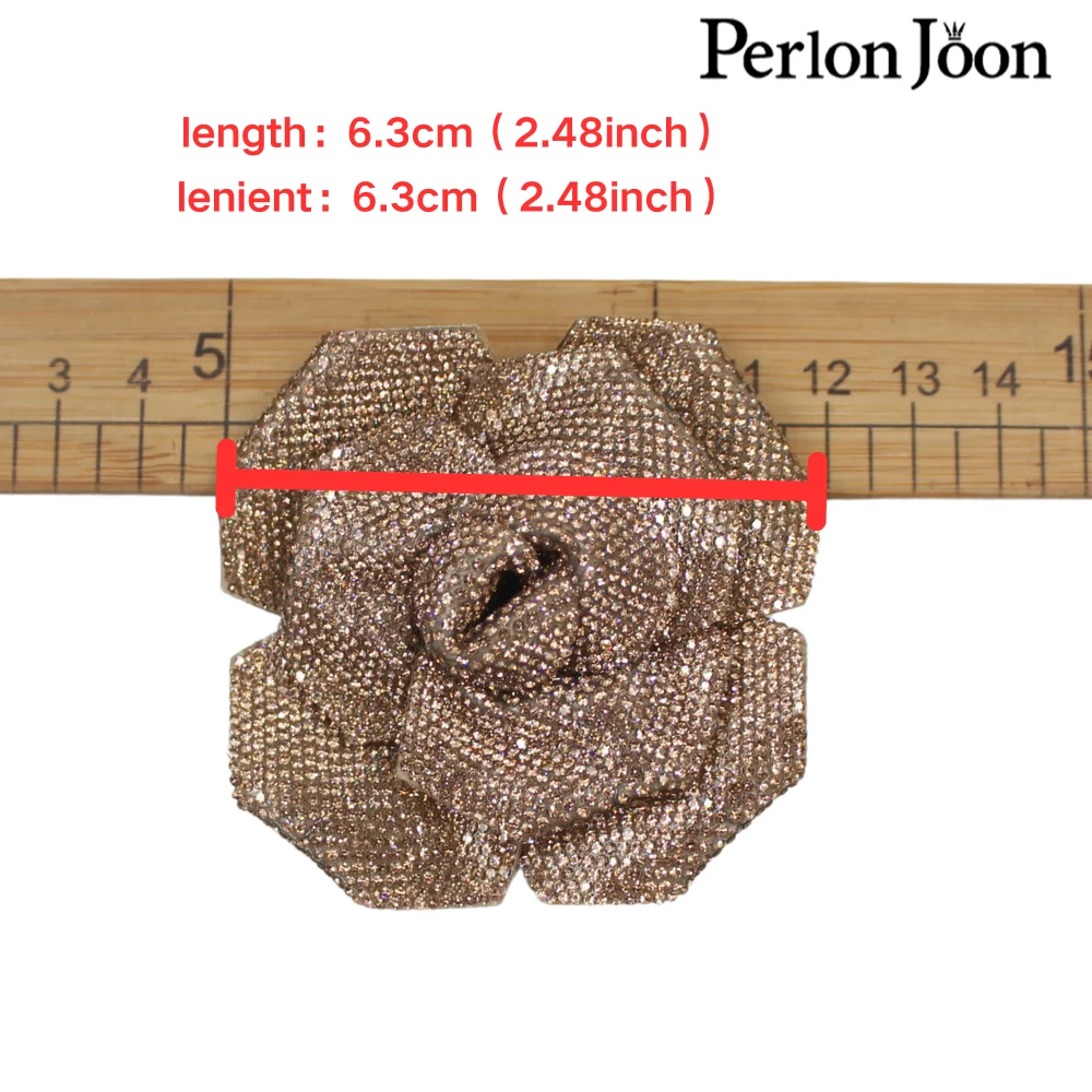 Crystal Rhinestone Roses Gold Beige Black For DIY Artificial Rose Bouquet Wedding Decorations Clothing Sewing Accessories YHX101
