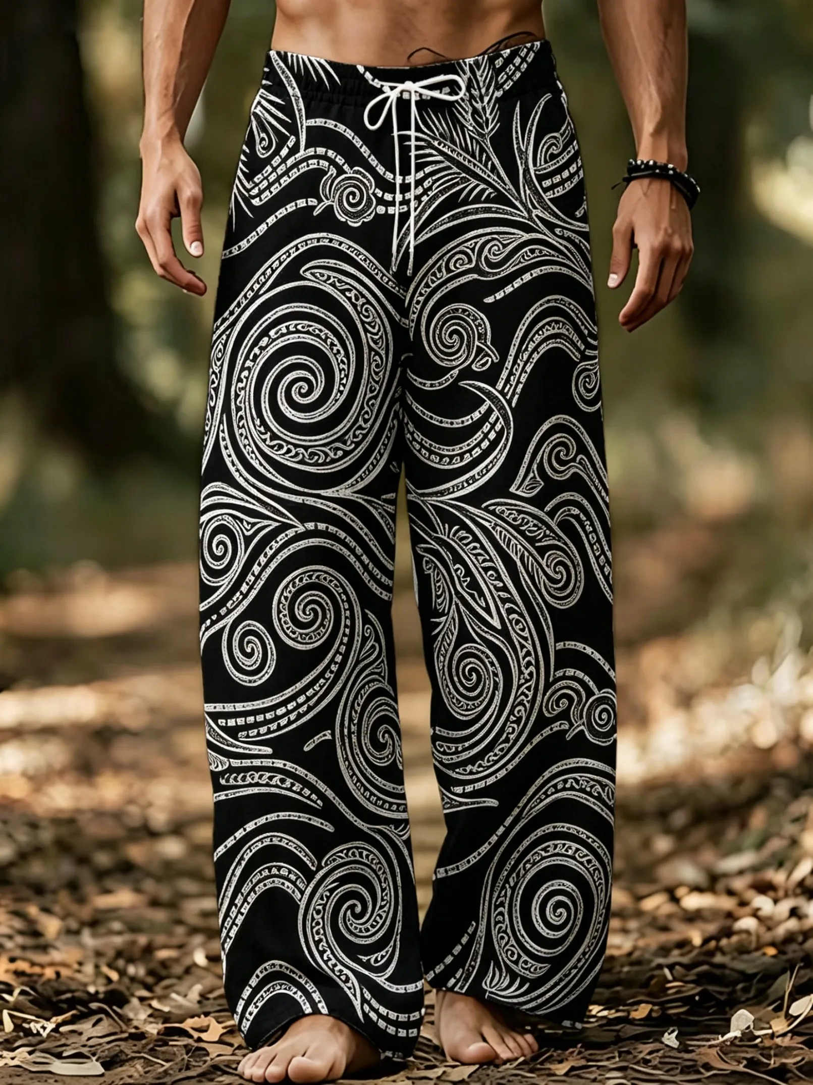 Summer Vacation Clothing Men - Men's Spring Summer Casual Pants, Tribal
