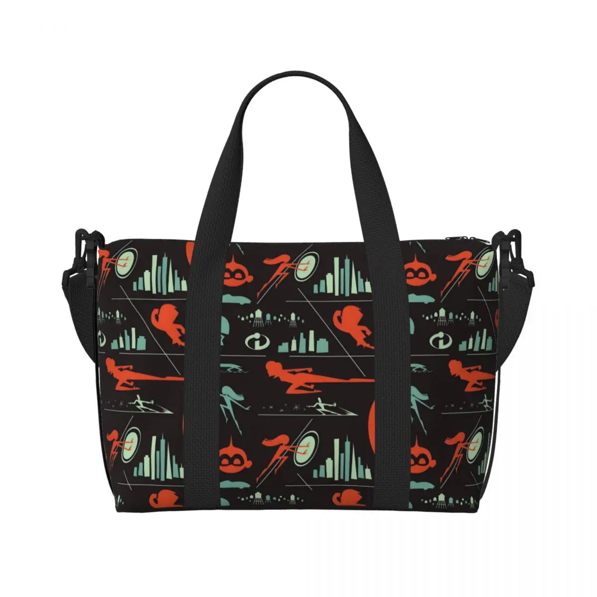 

Custom The Incredibles Groceries Tote Shopping Bag Women Big Capacity Superhero Film Gym Beach Travel Bags