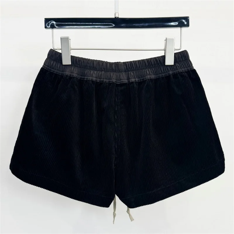 women's shorts New elastic waist slim fit mini pants for autumn 2026 corduroy patchwork ultra short pants cotton casual shorts