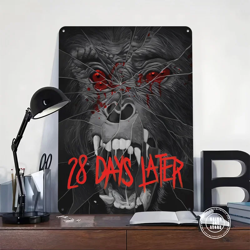 28 Days Later Personalized 3D Textured Metal Poster Wall Art Vintage Tin Signs for Modern Home Decoration Room Wand Deko Decor