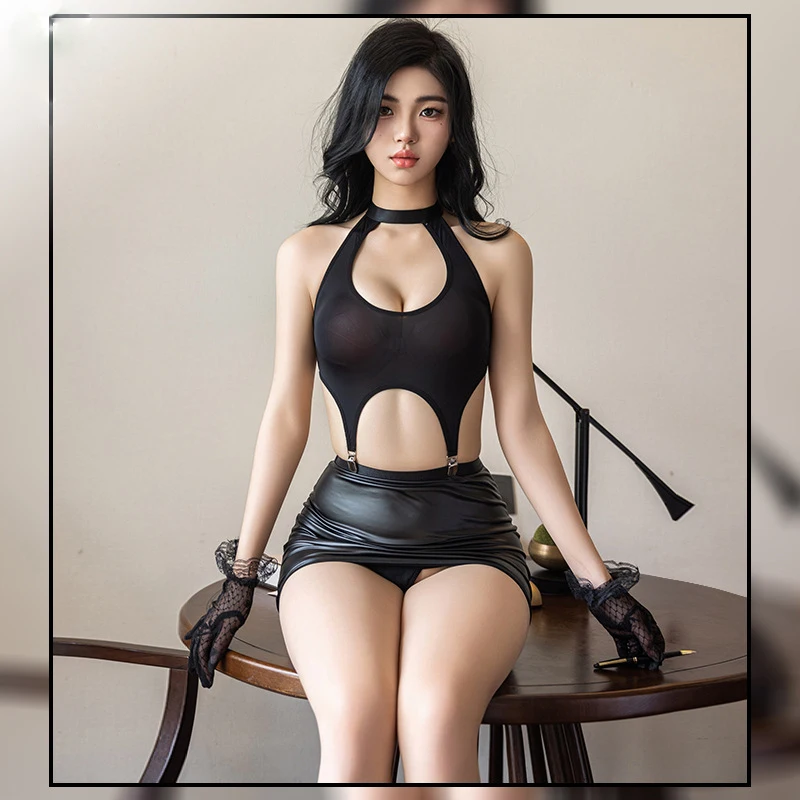 Sexy Cosplay Office Lady Erotic Costume 18+ Bed Games Porn Leather Skirt Secretary Uniform Set Rajstopy Teacher Cosplay Costume