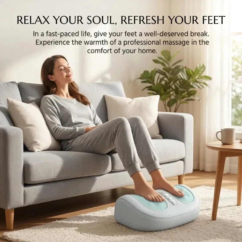 Shiatsu Foot Massager With Soothing Heat Function Deep Tissue Kneading Rolling Home Use Feet Relax Massage Equipment