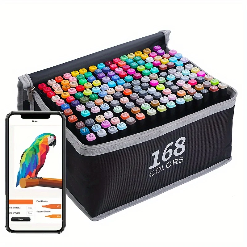 168 color alcohol marker set, used for drawing permanent sketch markers, artistic markers for holiday gifts, Halloween and Chris