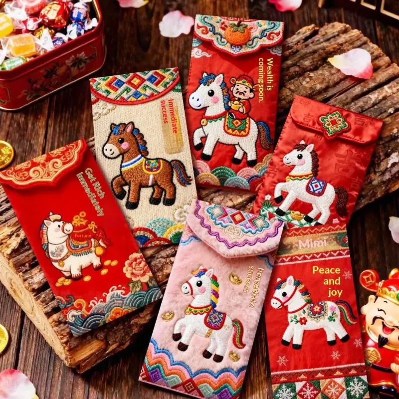 

Zodiac Horse Year Red Envelope Cartoon Children New Year Money Bag Spring Festival Supplies Chinese New Year Red Envelope