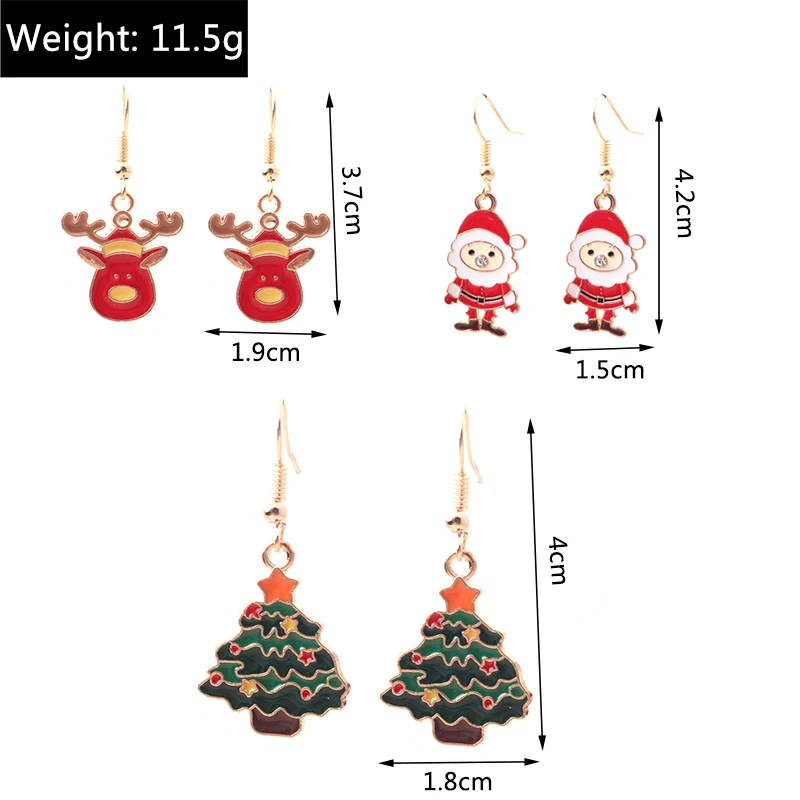 Modische Weihnachts-Ohrringe für Damen, Weihnachtsbaum-Hängeohrringe, Mädchen-Neujahrsfest-Schmuck, Geschenke – Detail 25