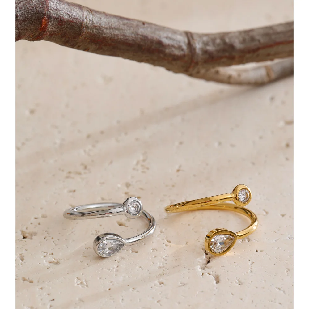 Women's Adjustable Zirconia Thin Ring for Daily Wear