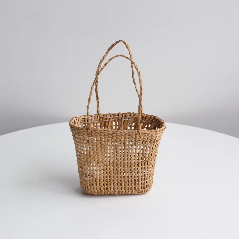 

Handmade Small Rattan Basket Bamboo Woven Basket Rattan Woven Grass