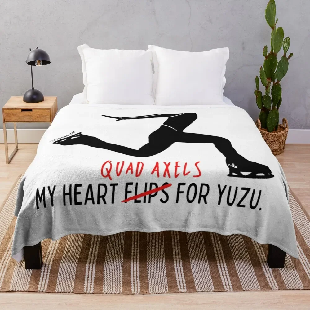 FanyuFanme - My Heart Quad Axels For Yuzu - Yuzuru Hanyu Throw Blanket Retros Baby Hairys Blankets