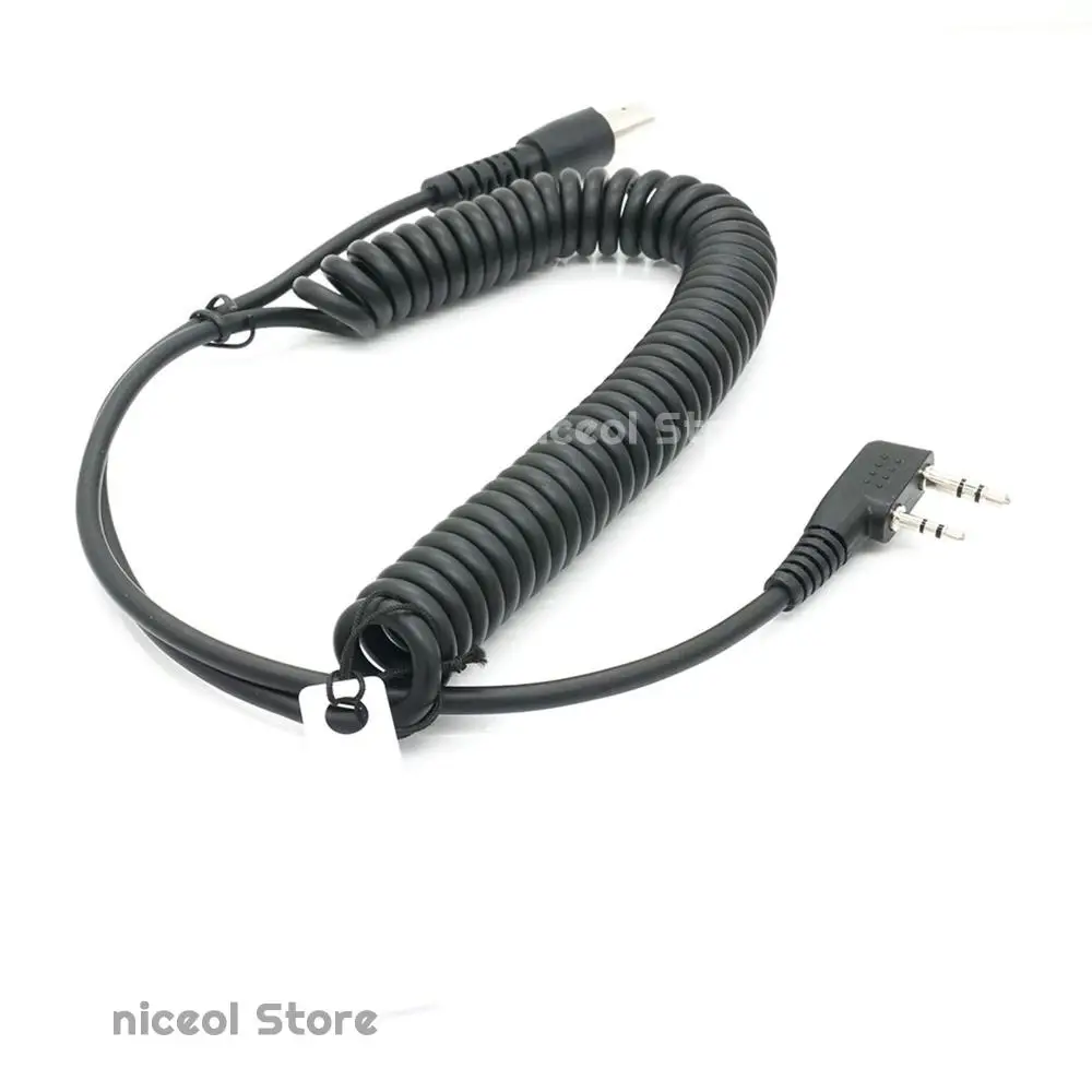

Coiled Headset Cable Rugged Radio Accessories K-Plug PTT Mic Speaker Spring Cable Fit for Kenwood/Baofeng/RH5R/RDH/HYT/Relm