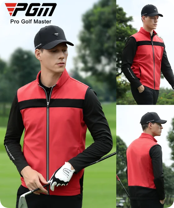 

PGM 2025 Golf Clothing Men's Vest Jacket Windproof and Warm Autumn and Winter Stand up Collar Rainproof Clothes YF808