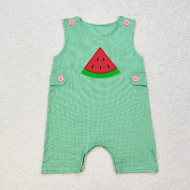 x1216-sr1406-macacao-de-verao-de-alta-qualidade-para-bebe-menino-bordado-melancia-verde-xadrez-sem-mangas