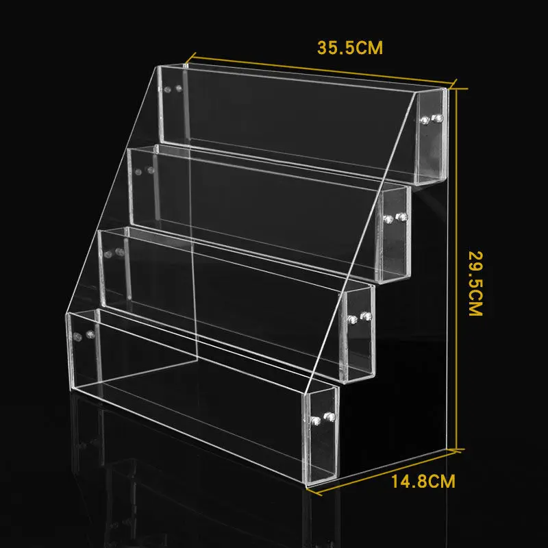 2-6 Layer Acrylic Book Shelf Supermarket Stationery Store Shelf  Brochure Newspaper Magazine storage Clear Display Ladder Stand