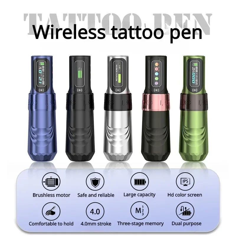 Professional MAX PRO Wireless Tattoo Pen Galvanometer Tattoo Machine Brushless Motor Pen Power Machine Set of Tools Accessories