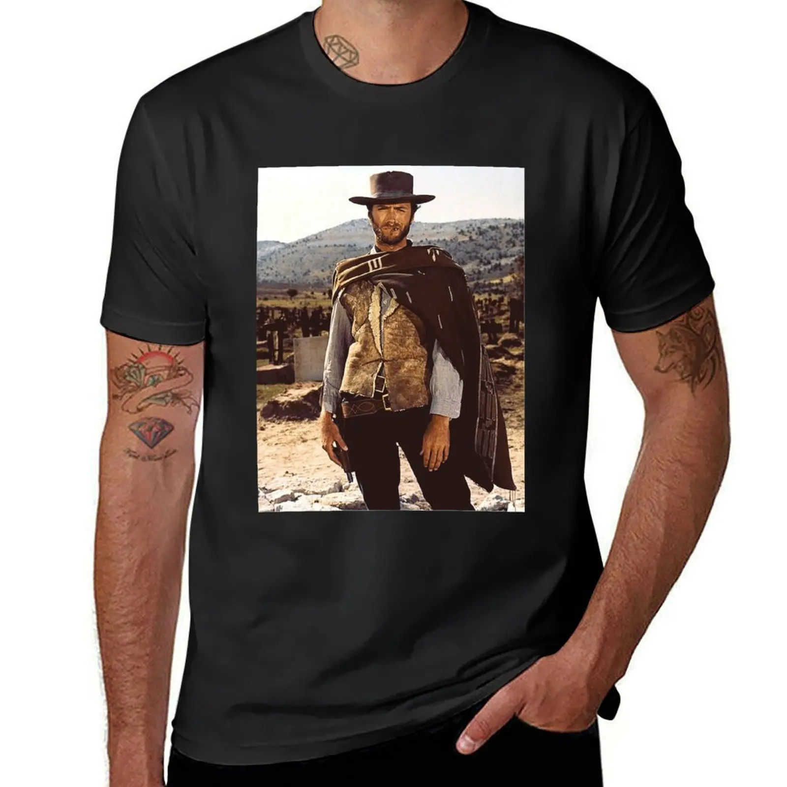 clint-eastwood-posters T-Shirt blacks cute tops Aesthetic clothing t shirts for men cotton